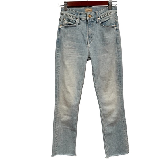 MOTHER The Mid Rise Dazzler Crop Fray Jeans Sun Kissed Size 24 - Picture 2 of 9